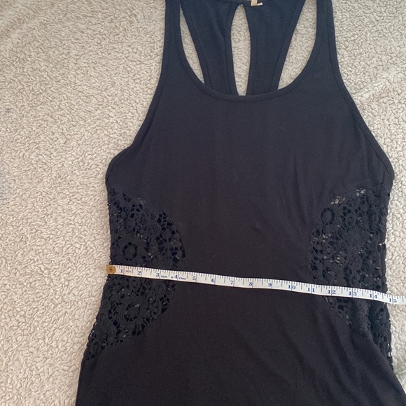 Rip Curl maxi dress black with side waist crochet cut outs L - Picture 11 of 12